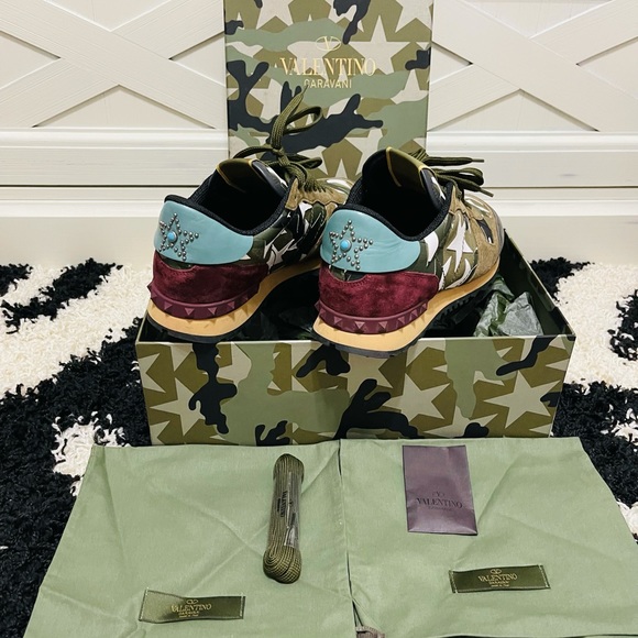 Limited Men Sz 9 (Euro Sz 42) Valentino Garavani Rockrunner Camo-star Multicolor - Picture 12 of 16